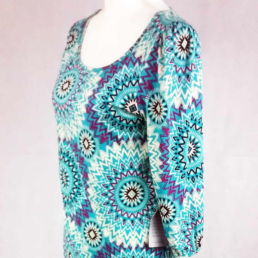 Felicity & Coco Nordstrom's Women's Turquoise Spiral Dress - Picture 6 of 8